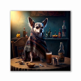 Pub Pups - Chihuahua by Natale Palazzo framed mural artwork