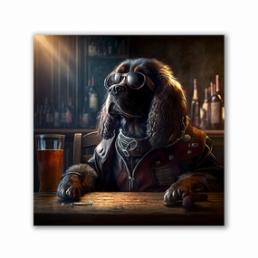 Pub Pups - Cocker Spaniel by Natale Palazzo framed mural artwork