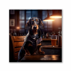 Pub Pups - Dachshund by Natale Palazzo framed mural artwork