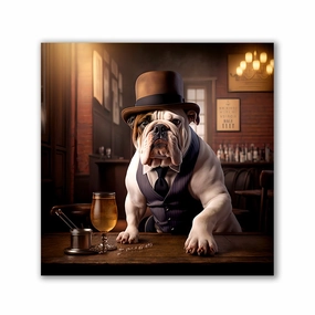 Pub Pups - English Bulldog by Natale Palazzo framed mural artwork
