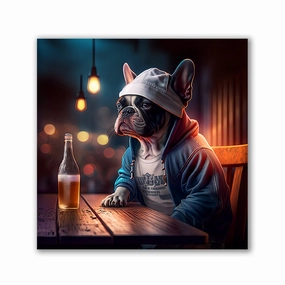 Pub Pups - French Bulldog by Natale Palazzo framed mural artwork