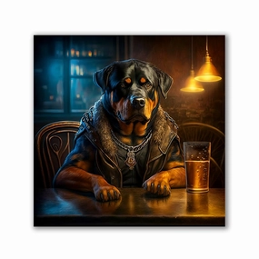 Pub Pups - Rottweiler by Natale Palazzo framed mural artwork