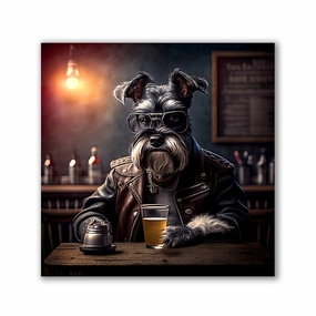 Pub Pups - Schnauzer by Natale Palazzo framed mural artwork