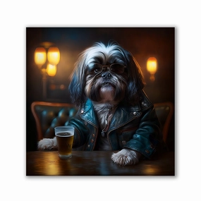 Pub Pups - Shih Tzu by Natale Palazzo framed mural artwork