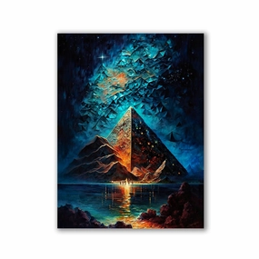 Pyramid island by Markus Mikolai framed mural artwork