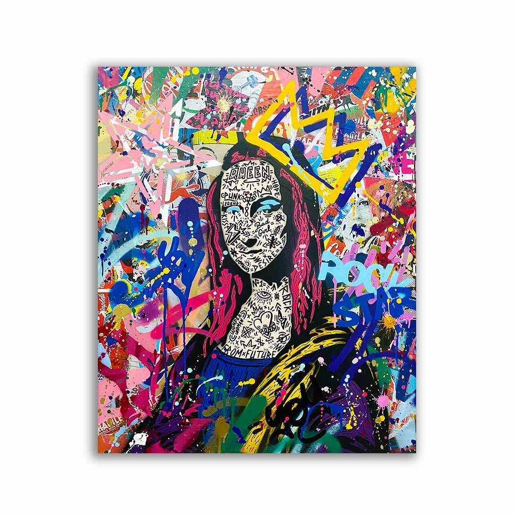 Queen Mona by RS Artist framed mural artwork