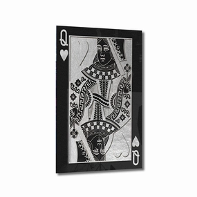 Queen of Hearts by Frank Amoruso Silver on Acrylic framed mural artwork