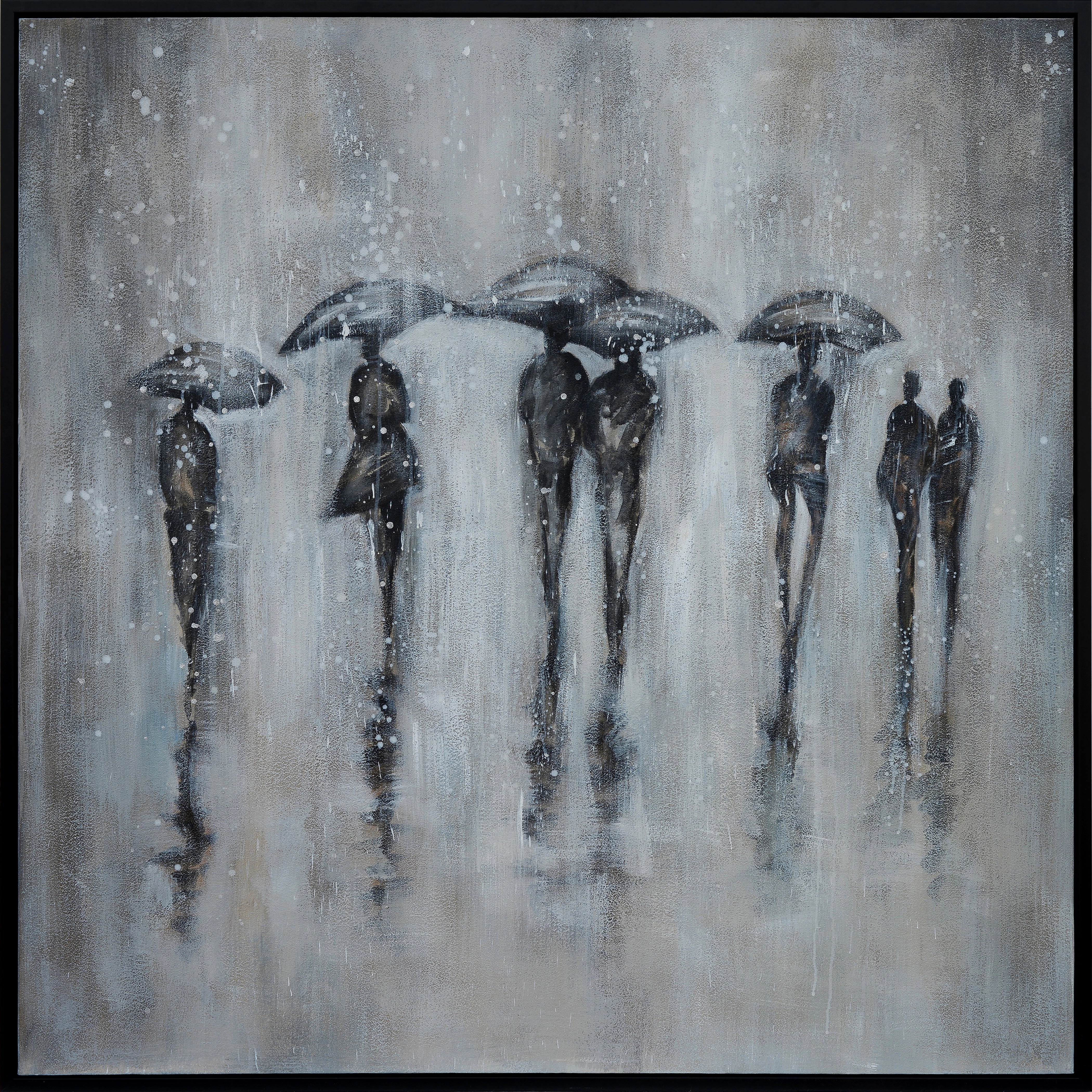 Rain Walk Handmade Oil Painting artistic wall mural