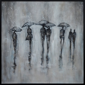 Rain Walk Handmade Oil Painting artistic wall mural