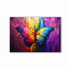 Rainbow Butterfly by Rosa Piazza framed mural artwork