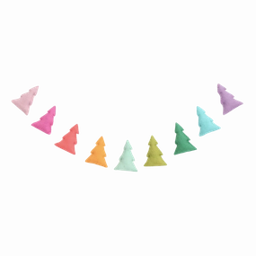 Rainbow Christmas Tree Felt Garland minimalist art object  