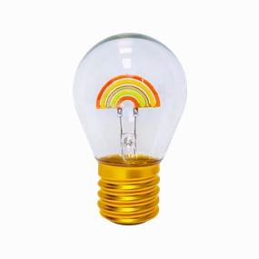 Rainbow Neon Bulb Led Light minimalist art object  