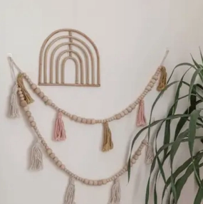 Rainbow Rattan Wall Decor minimalist art object  