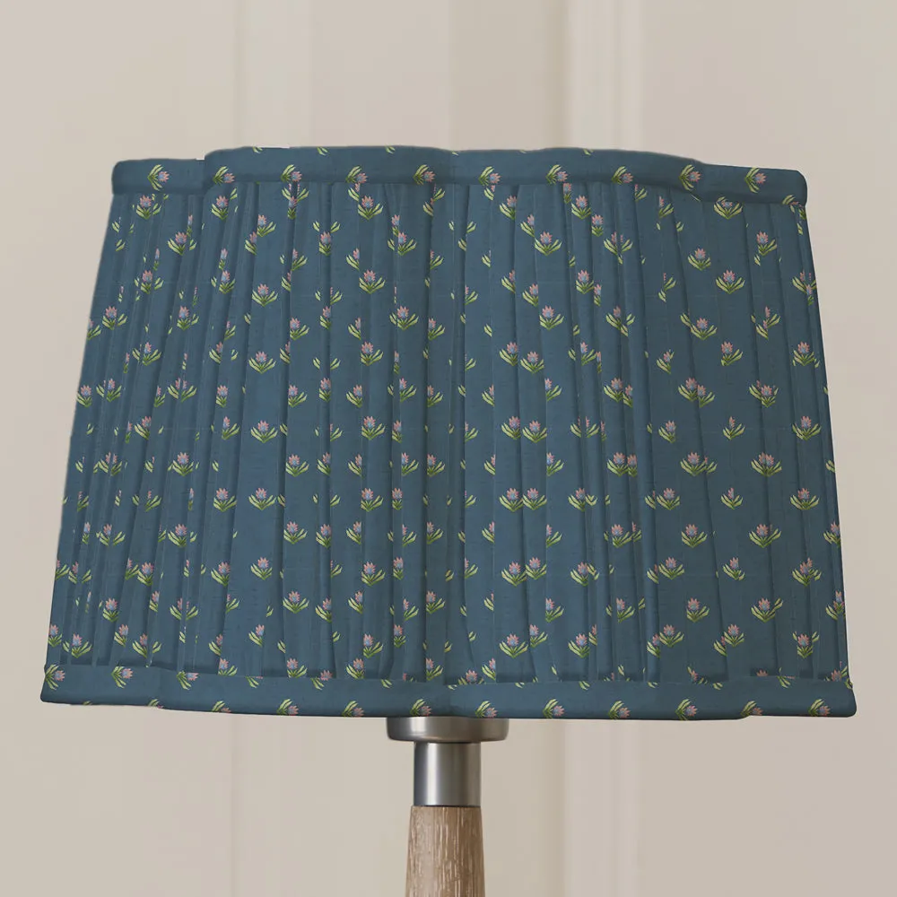 Raja Pleated Scalloped Lamp Shade Denim modern fashion rug  