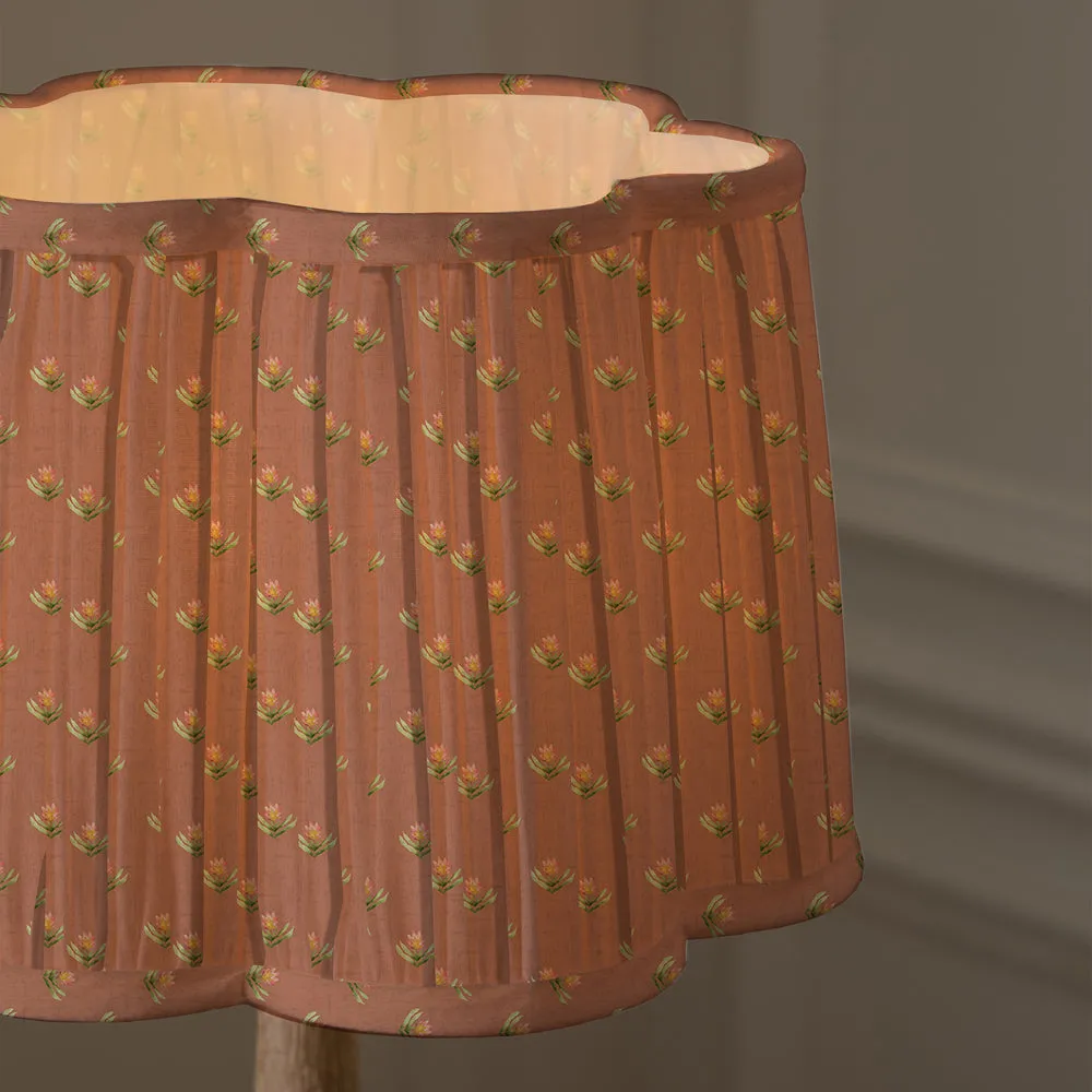 Raja Pleated Scalloped Lamp Shade Terracotta