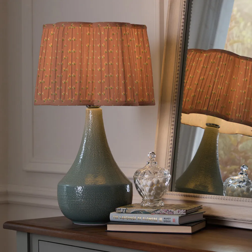 Raja Pleated Scalloped Lamp Shade Terracotta