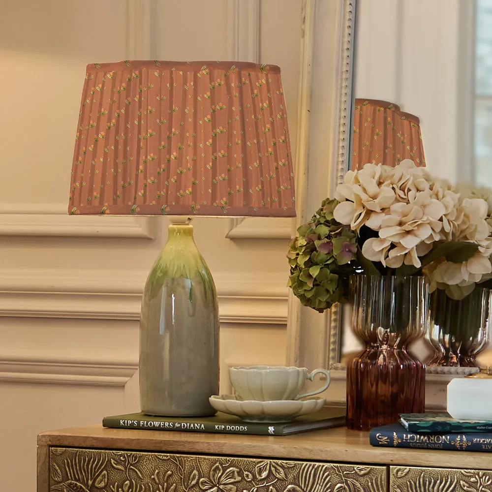 Raja Pleated Scalloped Lamp Shade Terracotta