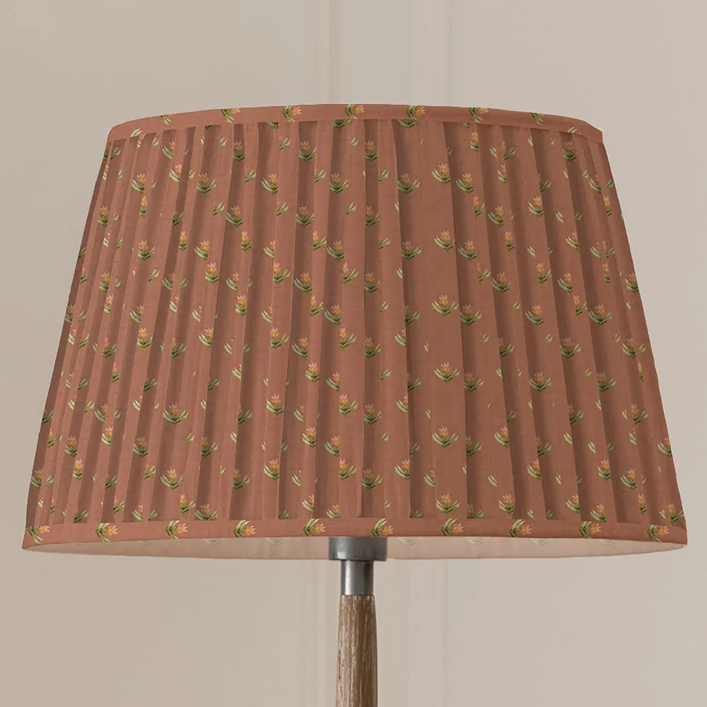 Raja Pleated Tapered Lamp Shade Terracotta