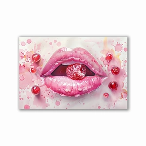 Raspberry Lips by Himmelmiez framed mural artwork