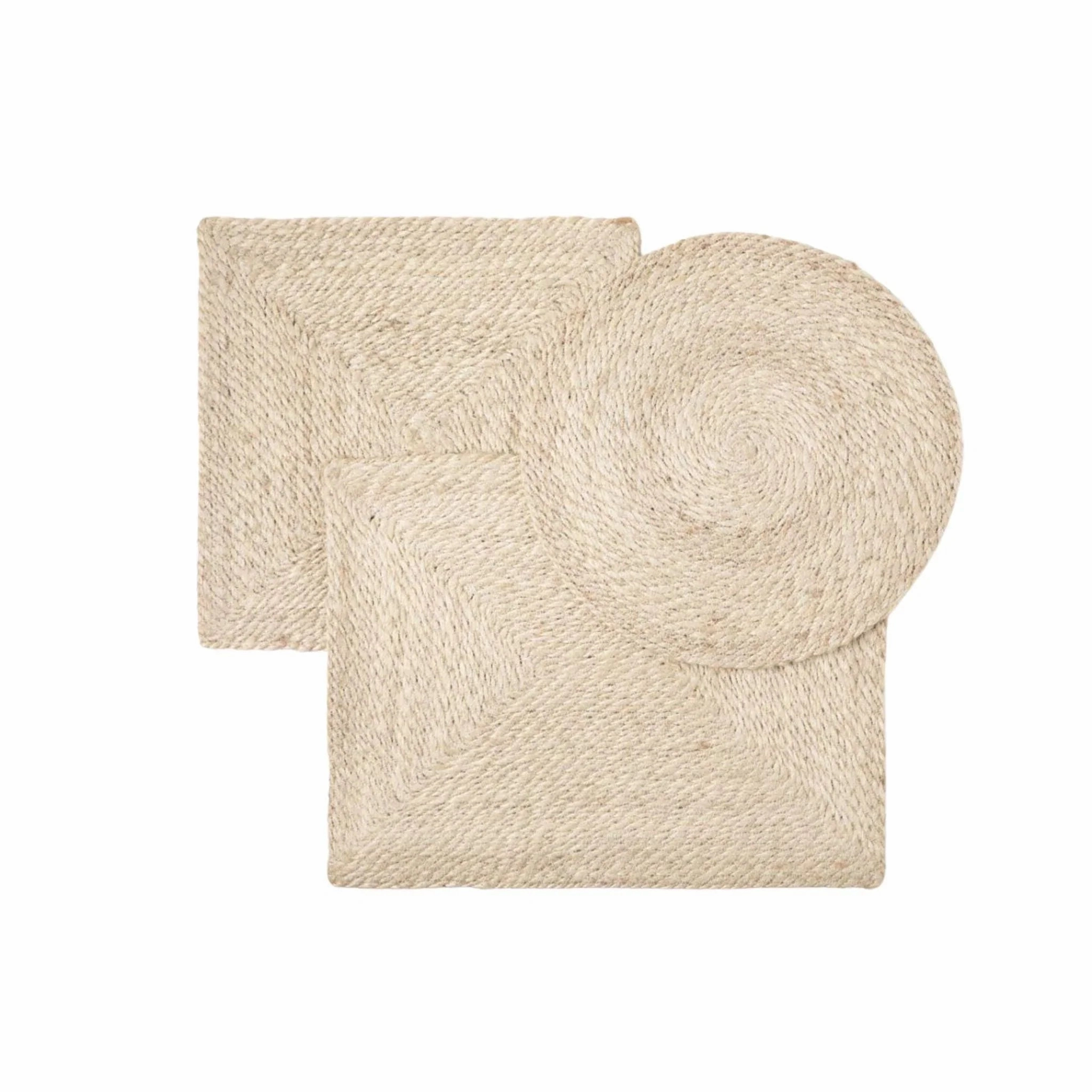 Rectangular Natural Twisted Jute Woven Placemats