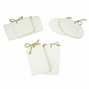 Rectangular Oval Shaped Wooden Gift Tags, White Washed, 4-Inch, 6-Piece wooden room decoration