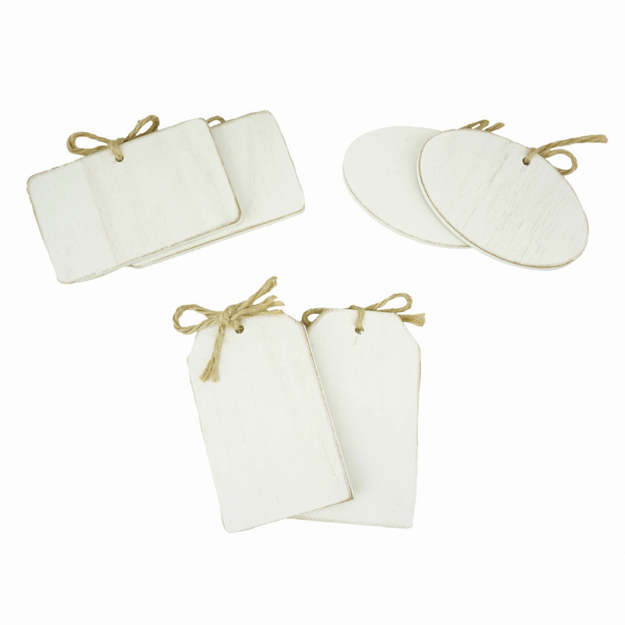 Rectangular Oval Shaped Wooden Gift Tags, White Washed, 4-Inch, 6-Piece wooden room decoration