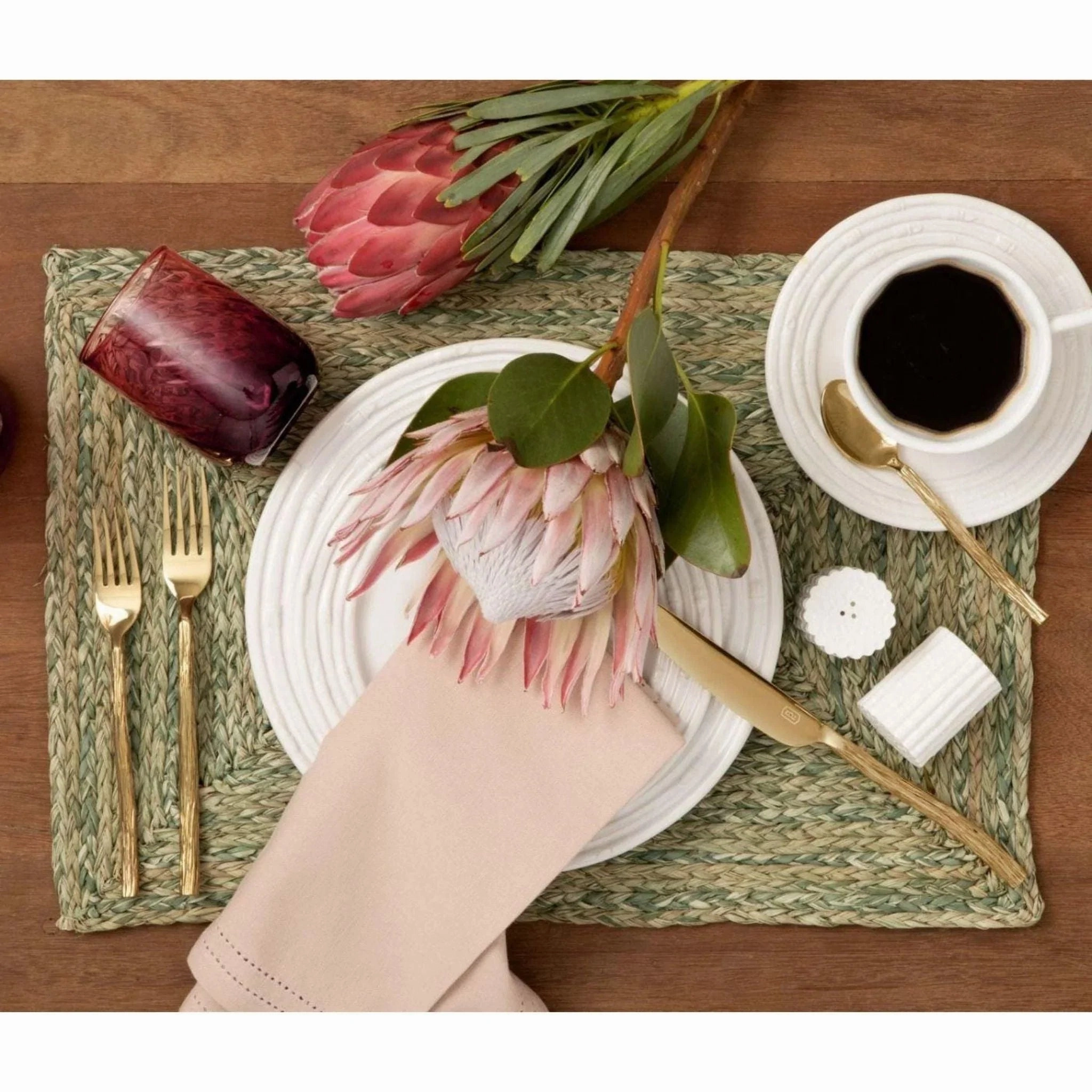 Rectangular Pale Green Raffia Placemats