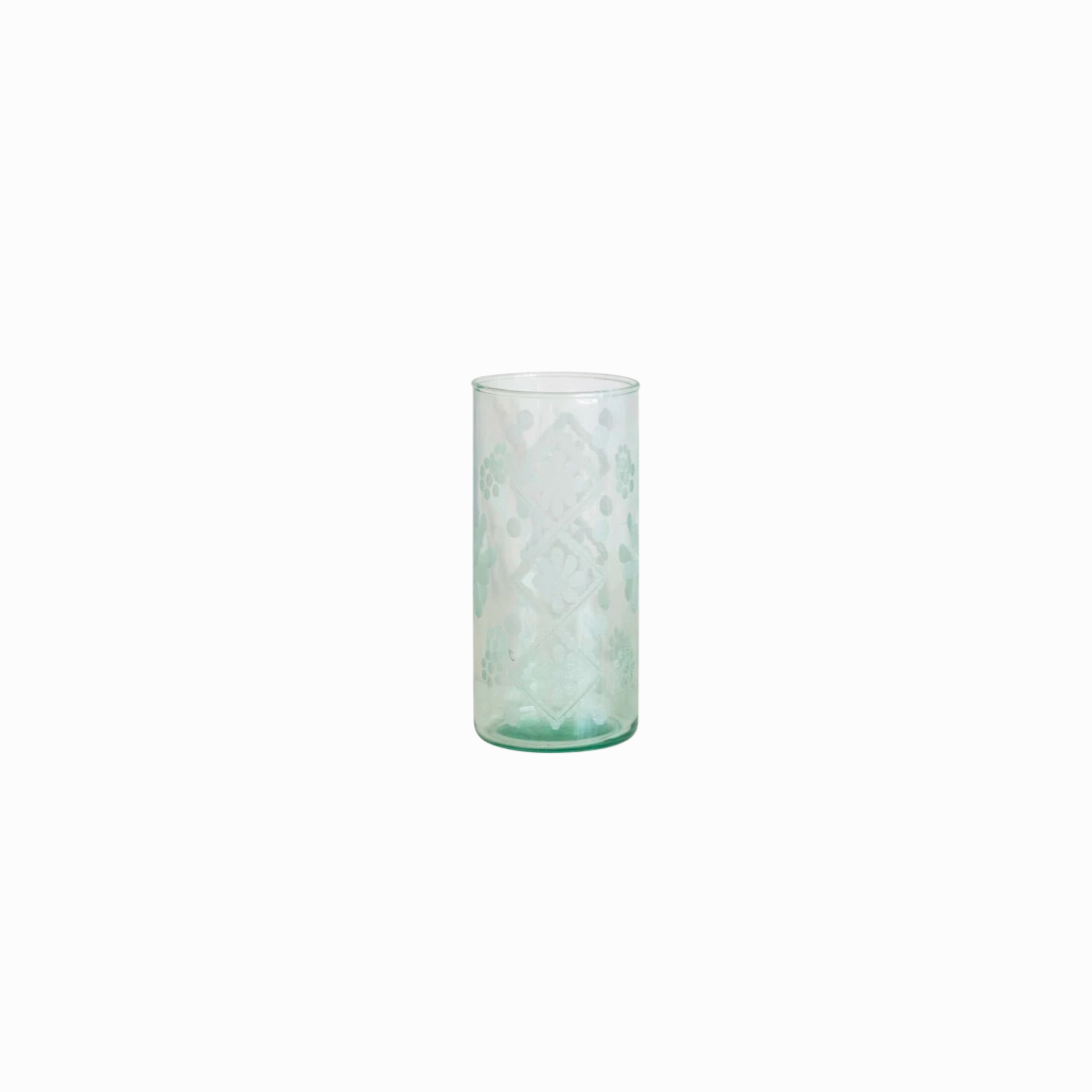 Recycled Etched Glass Hurricane/Vase