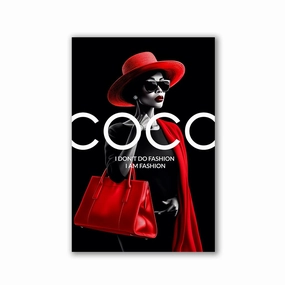 Red Coco by Adrian Vieriu framed mural artwork