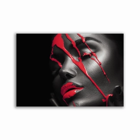 Red Rain framed mural artwork