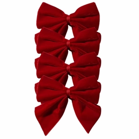 Red Velvet Bow Napkin Ties, Set of 4 cute desktop display