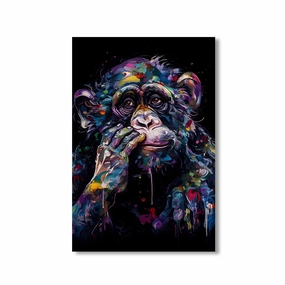 Reflective Monkey Art by Juliano de Araujo framed mural artwork