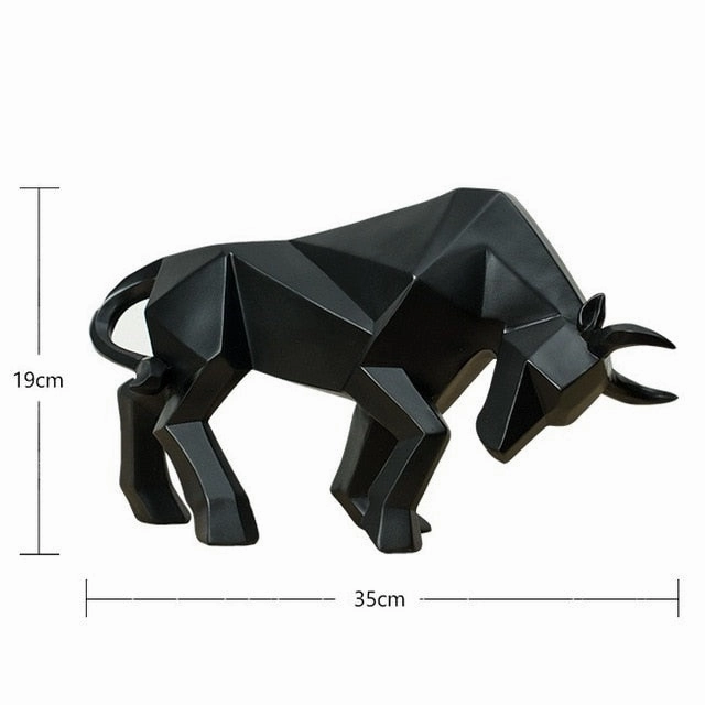 Resin Geometric Bison