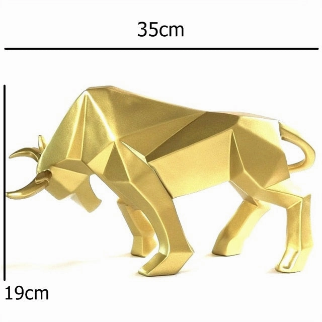 Resin Geometric Bison