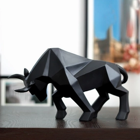 Resin Geometric Bison ceramic table ornament