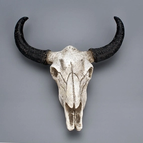 Resin Longhorn Cow Skull ceramic table ornament