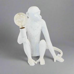 Resin monkey lamp x.large white decorative home ornament