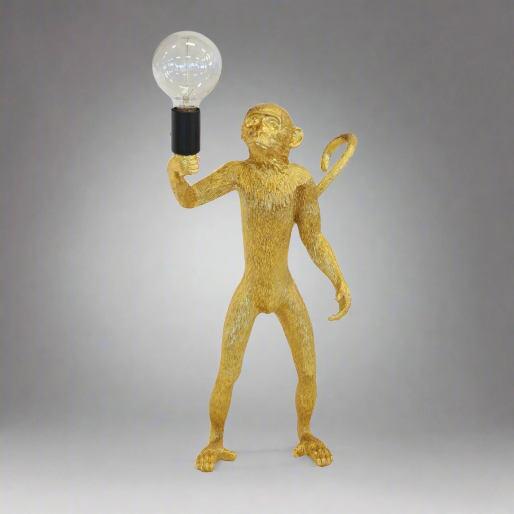 Resin monkey standing gold decorative home ornament