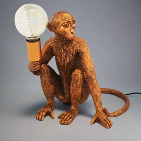 Resin monkey torch copper decorative home ornament