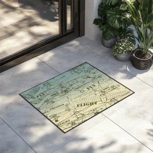 Retro Airplanes & Text Designed Door Mats door entrance rug