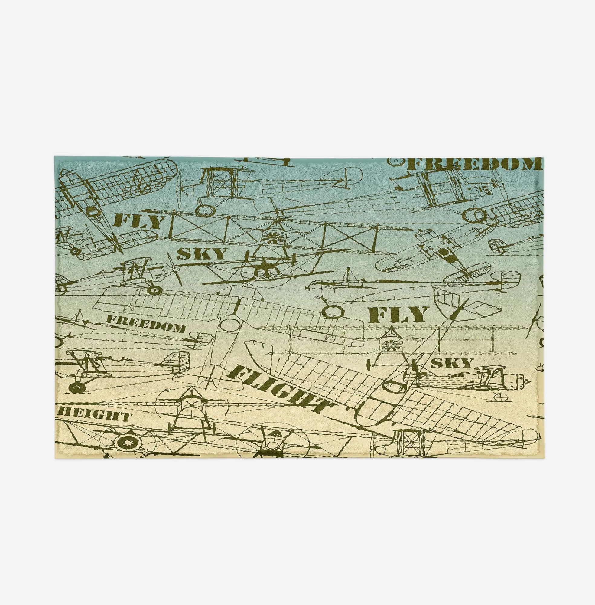 Retro Airplanes & Text Designed Door Mats