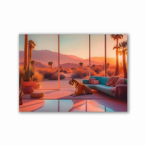 Retro Living by Iconica framed mural artwork