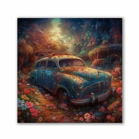 Retrocar by Catill framed mural artwork