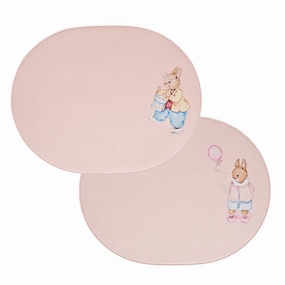 Reversible Faux Leather Designer Bunny Placemat cute desktop display