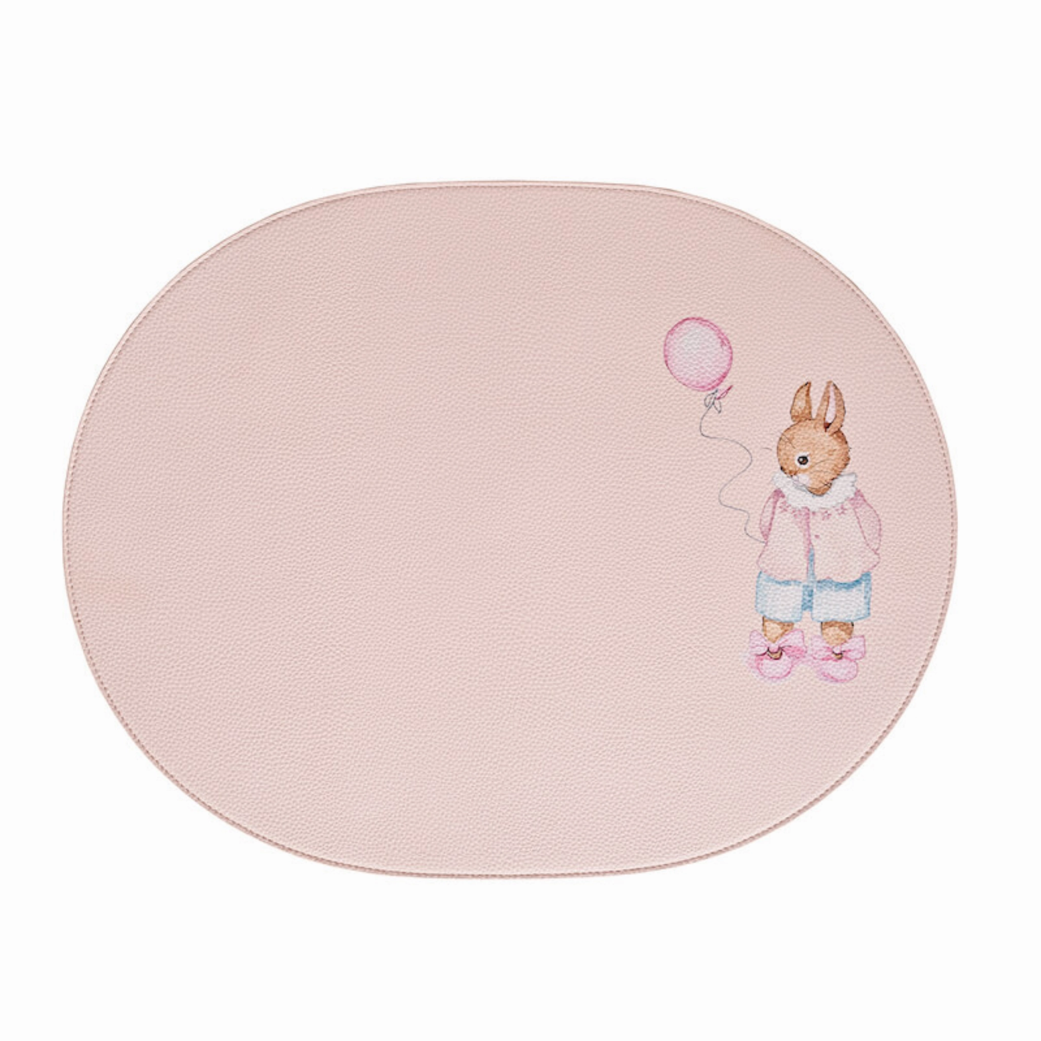 Reversible Faux Leather Designer Bunny Placemat