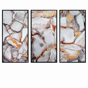 Rhino Stone Wall Art Set of 3 artistic wall mural