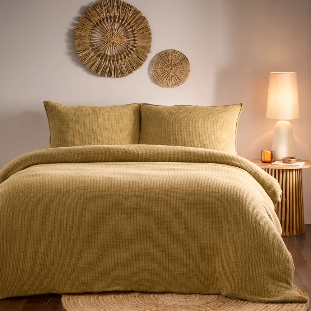 Ribble Acid Washed Duvet Cover Set Honey