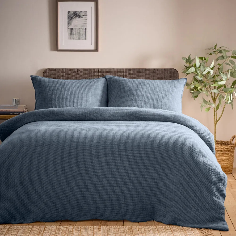 Ribble Acid Washed Duvet Cover Set Ink