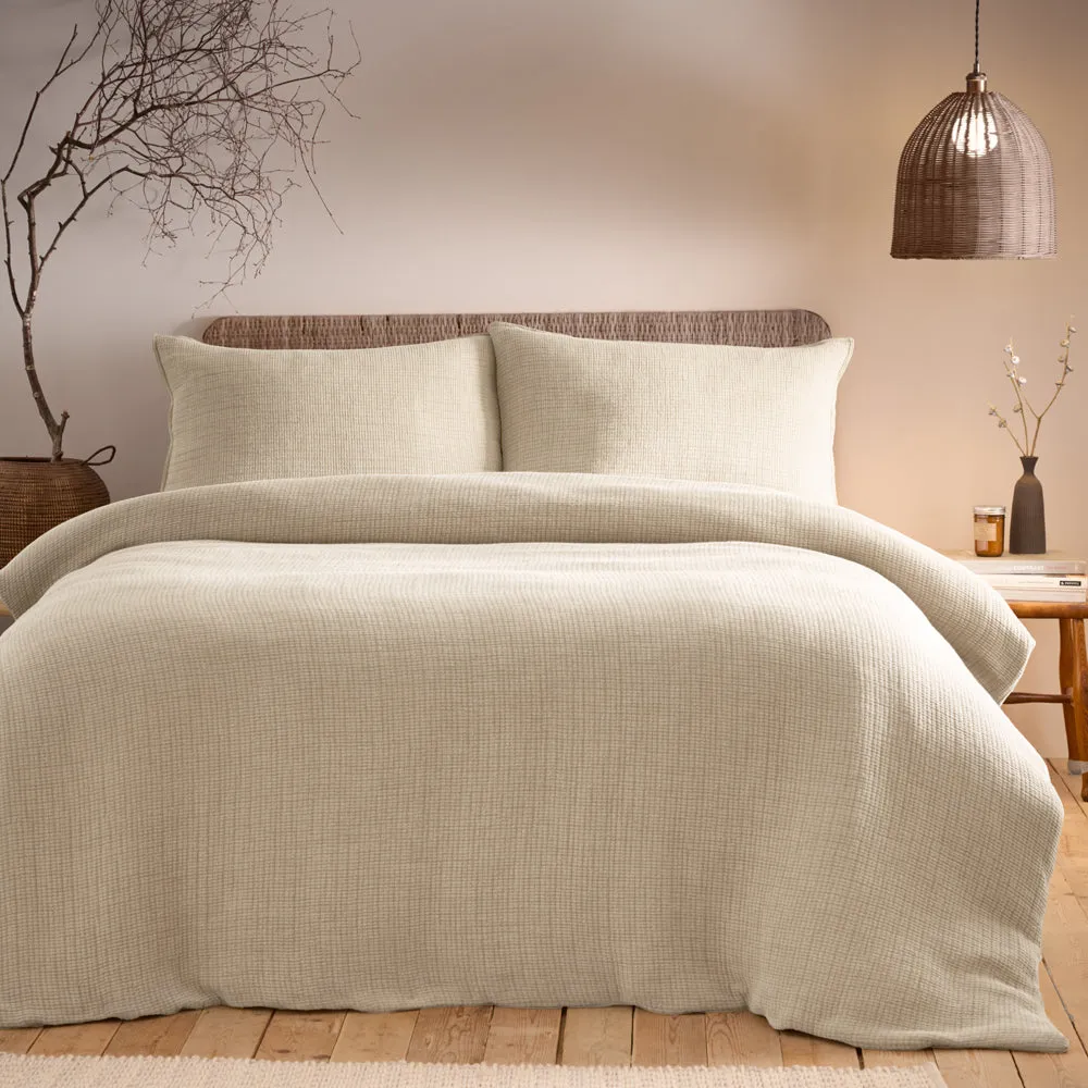 Ribble Acid Washed Duvet Cover Set Natural