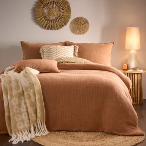 Ribble Acid Washed Duvet Cover Set Pecan modern fashion rug  